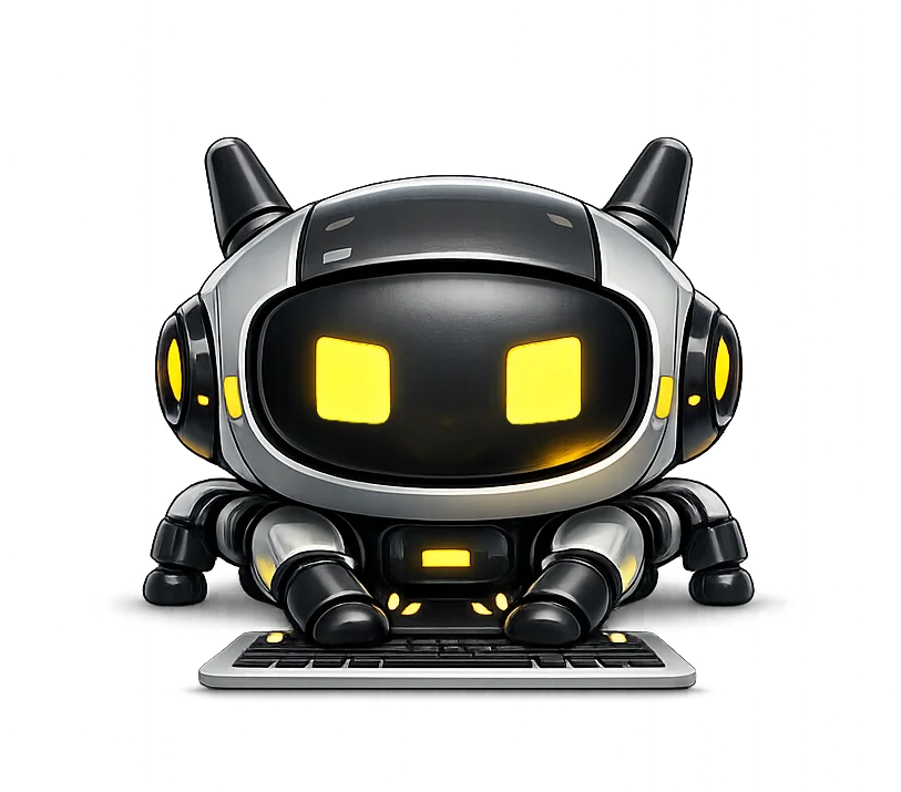 punk/AI robot mascot